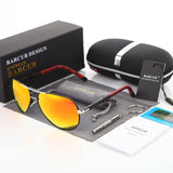 BARCUR Aluminum Magnesium Men's Sunglasses Men Polarized Coating Mirror Glasses oculos Male Eyewear Accessories For Men - LKimmersive
