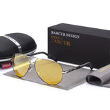 BARCUR Aluminum Magnesium Men's Sunglasses Men Polarized Coating Mirror Glasses oculos Male Eyewear Accessories For Men - LKimmersive